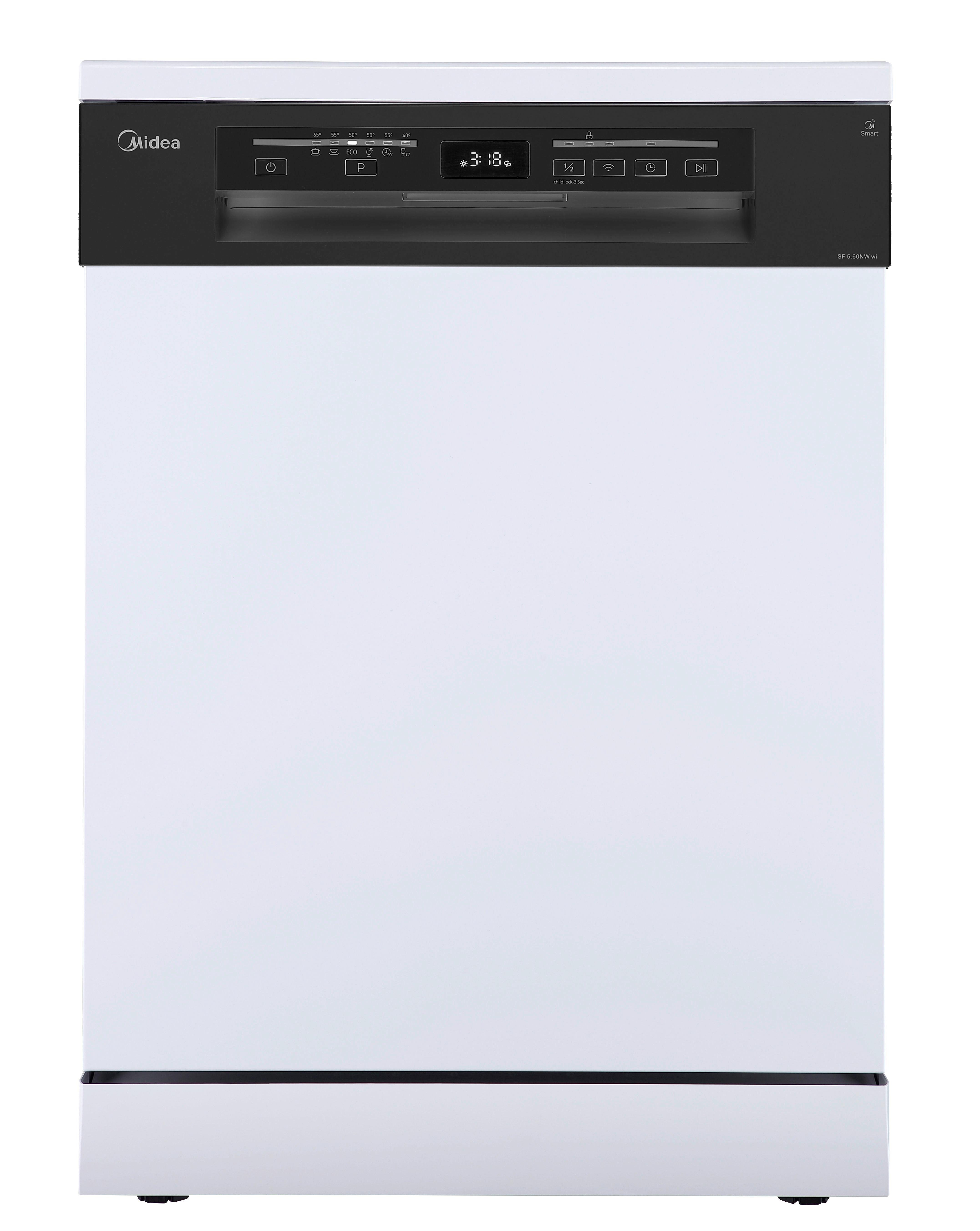 Geschirrspüler Mdwef1235ww - Schwarz/Weiß, Basics, Kunststoff (59,8/84,5/60cm) - Midea