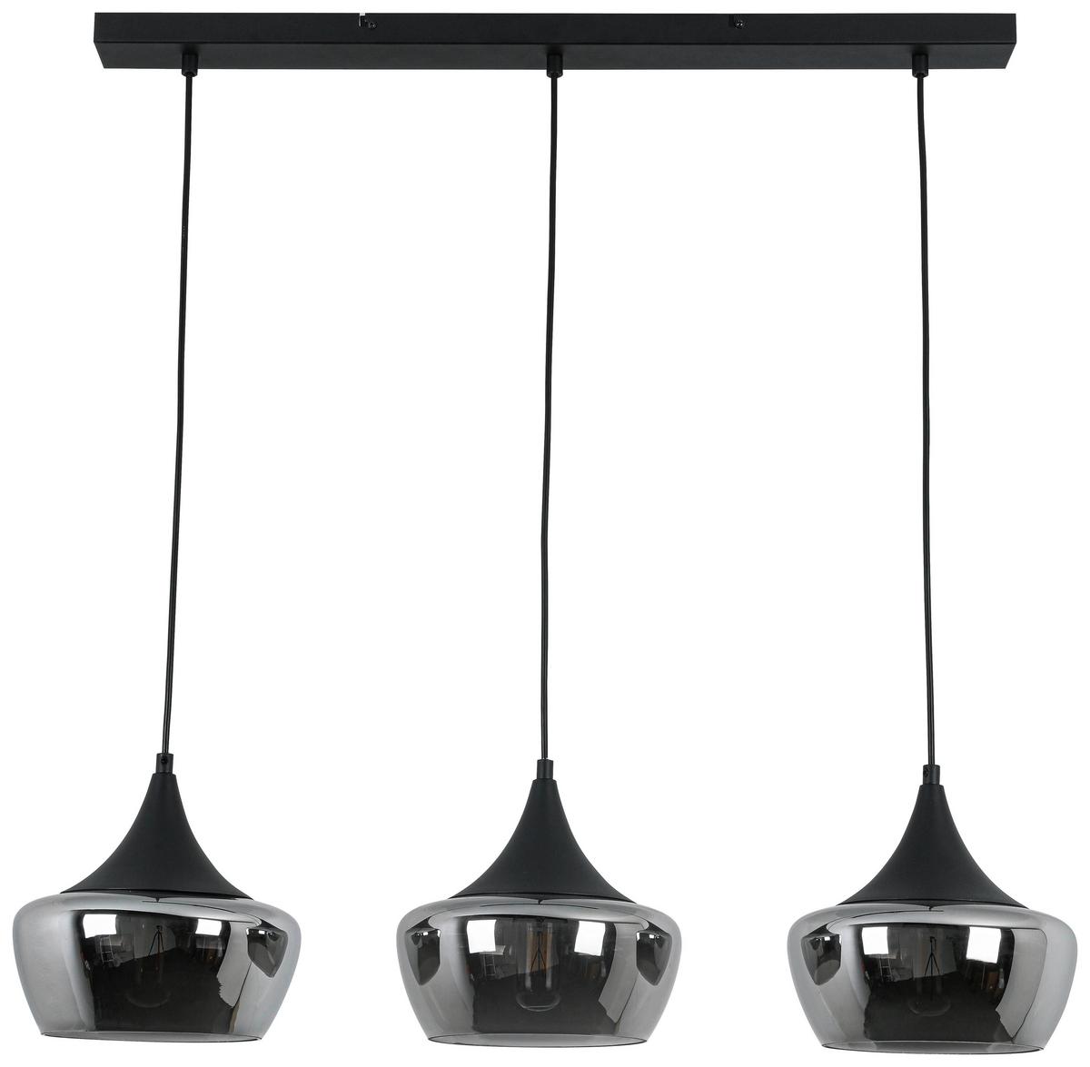 ZÁVESNÉ SVIETIDLO NOR - čierna/chrómová, Modern, kov/plast (82/22/120cm) - Mömax