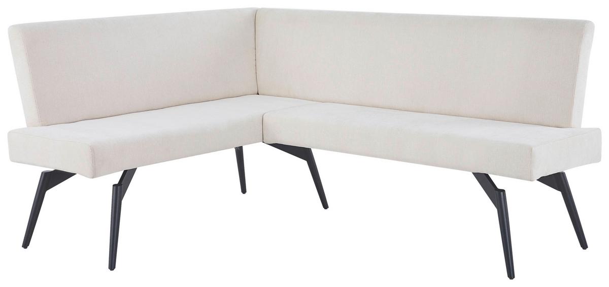 Eckbank Tinos Beige, S: 150x190 cm - Beige/Schwarz, KONVENTIONELL, Textil/Metall (150/190cm) - MID.YOU