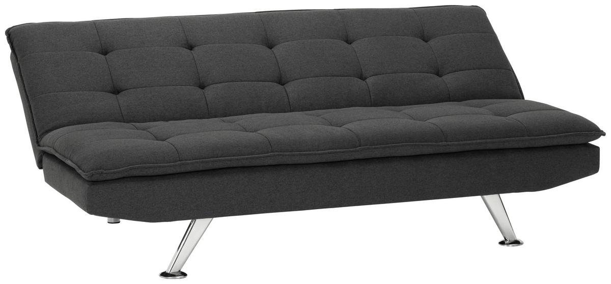 Schlafsofa Turin - Dunkelgrau/Silberfarben, Basics, Textil (194/87/102cm) - MID.YOU
