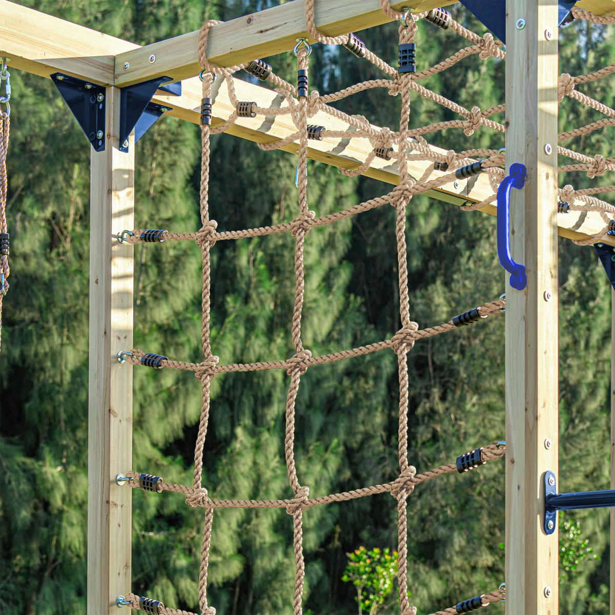 Klettergerüst Mit Rutsche Weiss - Blau/Braun, Basics, Holz/Kunststoff (522,5/196,2/205cm) - Ambia Garden