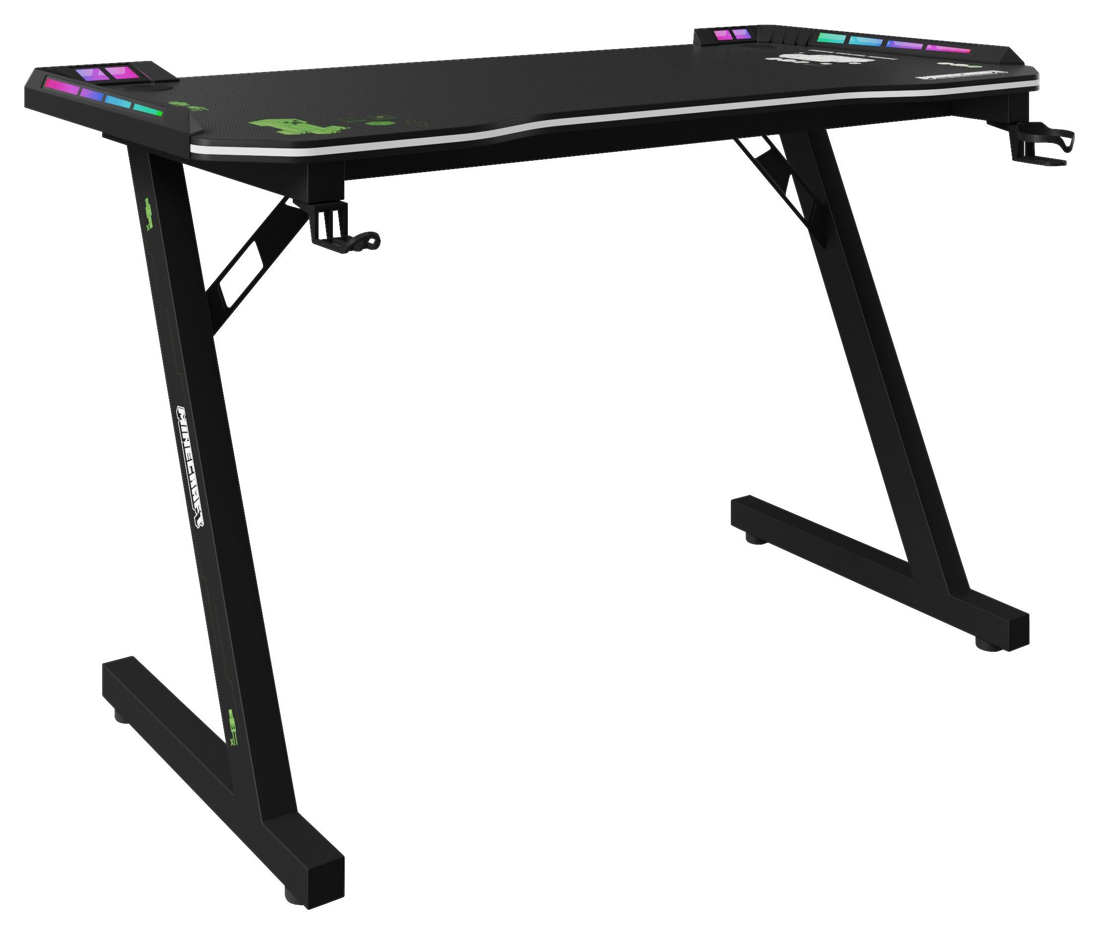 Gamingtisch Minecraft - Schwarz, MODERN, Holzwerkstoff/Metall (120/60/74cm) - Minecraft