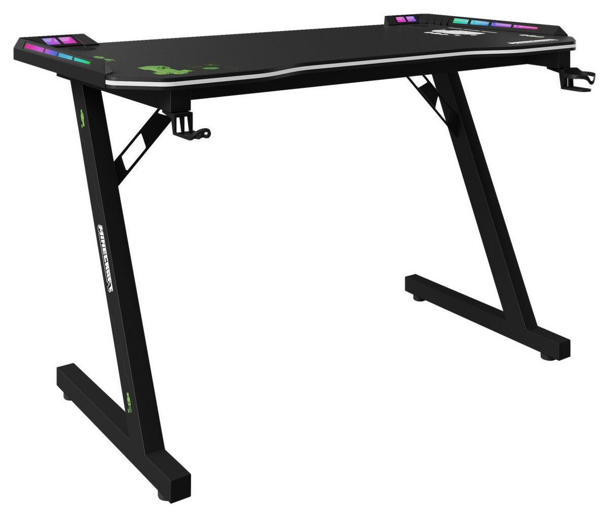 Gamingtisch Minecraft - Schwarz, MODERN, Holzwerkstoff/Metall (120/60/74cm) - Minecraft