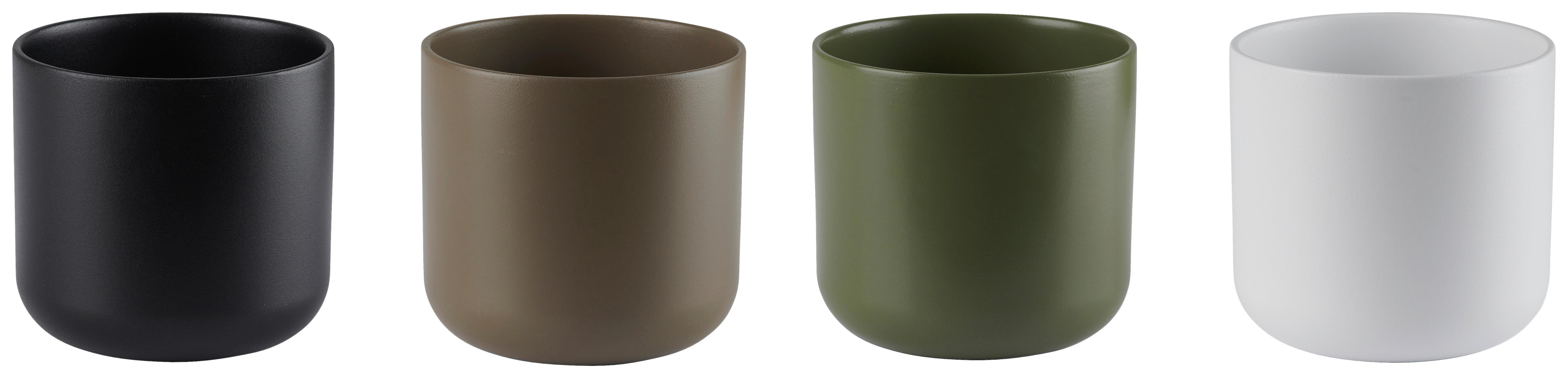 Obal na kvetináč LUIS - čierna/biela, Modern, keramika (13,5/12,6cm) - Mömax