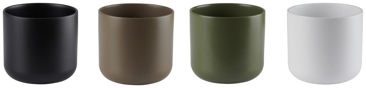 Obal na kvetináč LUIS - čierna/biela, Modern, keramika (13,5/12,6cm) - Mömax