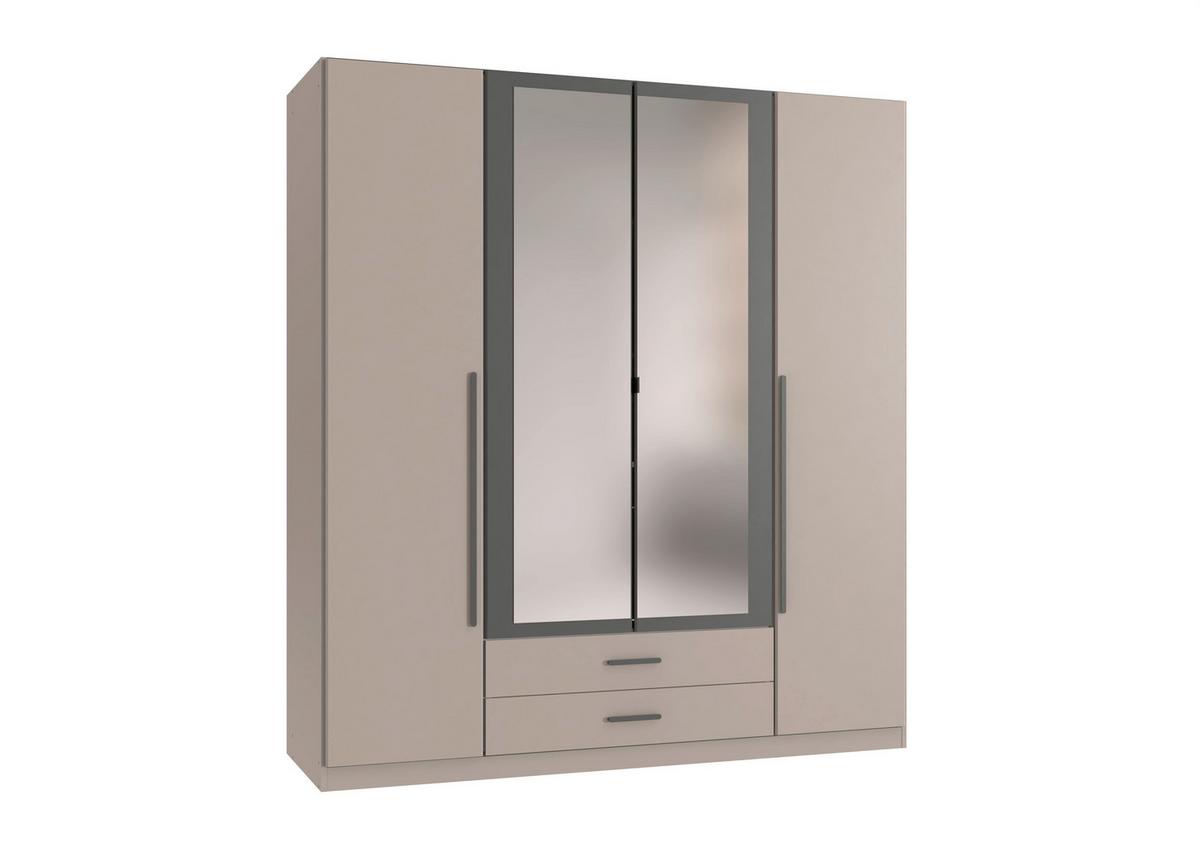 Šatní skříň MARBURG, šířka 180 cm - šedá/barvy grafitu, Konvenční, kompozitní dřevo/sklo (180/199/58cm) - Mömax