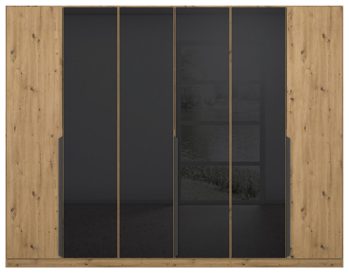 Drehtürenschrank Artemis 271 cm Anthrazit/Eiche Dekor - Anthrazit/Eiche Artisan, MODERN, Glas/Holzwerkstoff (271/210/54cm) - Rauch Möbel