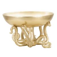 Skulptur Octopus Tray Goldfarben, B: 30 cm - Goldfarben, Basics, Kunststoff (30/18/30cm)