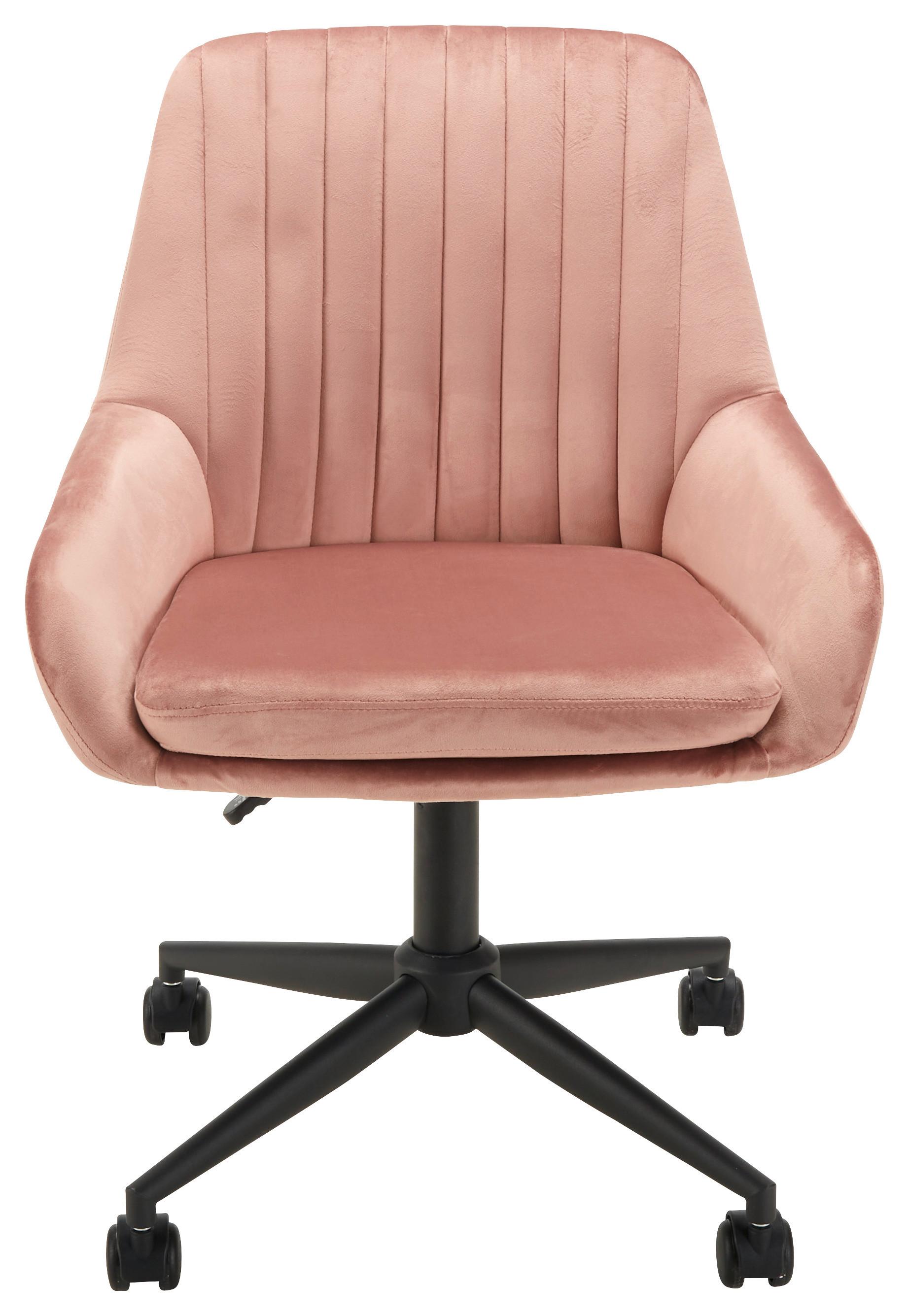 Kancelářská židle CHILLY - růžová/černá, Moderní, kov/textil (60/82,5-92/60cm) - Mömax