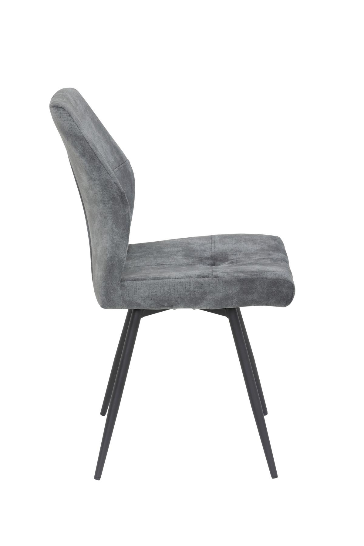 Stuhl Ally S - Anthrazit/Schwarz, MODERN, Textil/Metall (46/91/60cm) - MID.YOU