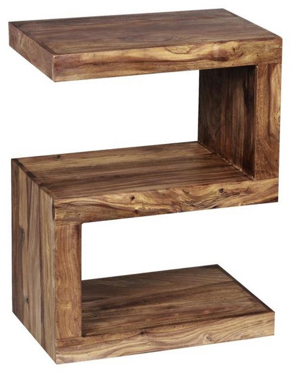 Beistelltisch Holz S-förmig Mumbai, Sheeshamholz - Sheeshamfarben, Design, Holz (44,5/30/60cm) - MID.YOU