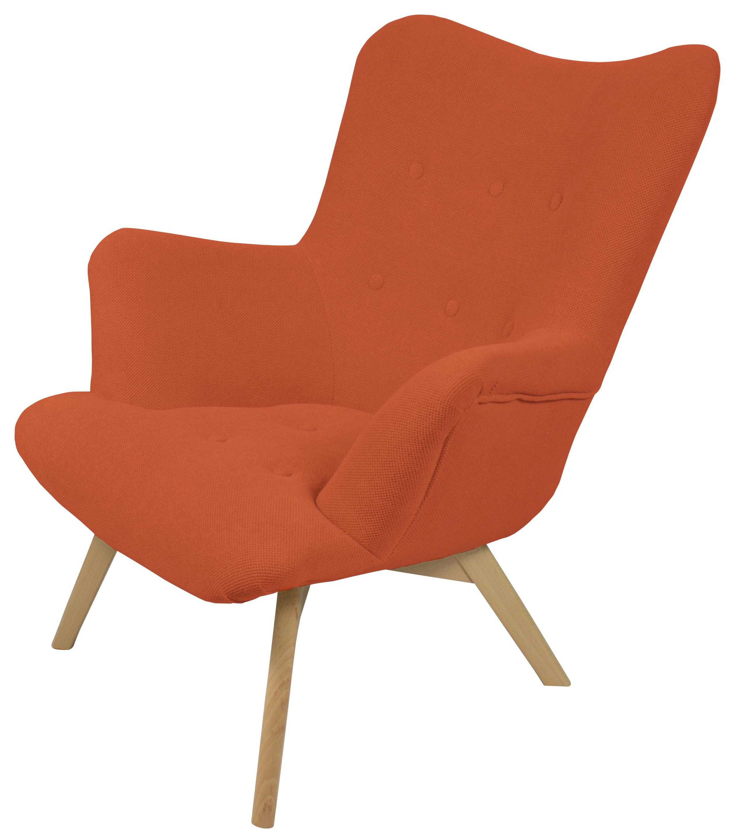 Kreslo Safin, červenohnedé SAFIN - červenohnedá/prírodná farba, Modern, drevo/textil (88/92/96cm)