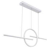 LED-Hängeleuchte H: 150 cm 1-Flammig inkl. Fernbedienung - Weiß, Design, Kunststoff/Metall (124/10,5/150cm) - Globo