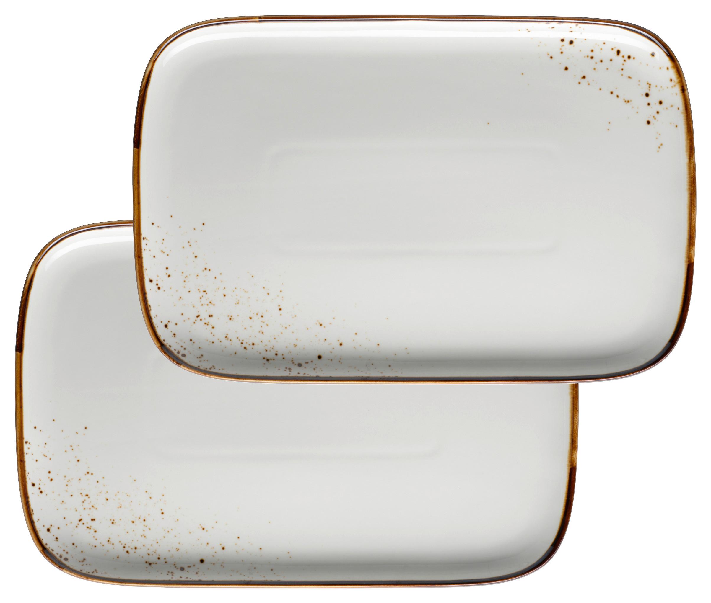 Servierplatte Pintar Blau/Beige, 2-teilig - Blau/Beige, Trend, Keramik (30/2/20cm) - Mäser
