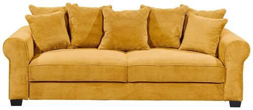 2-Sitzer-Sofa Mit Schlaffunktion Maureen B:247cm - Gelb/Schwarz, KONVENTIONELL, Textil (247/95/125cm) - Hom`in