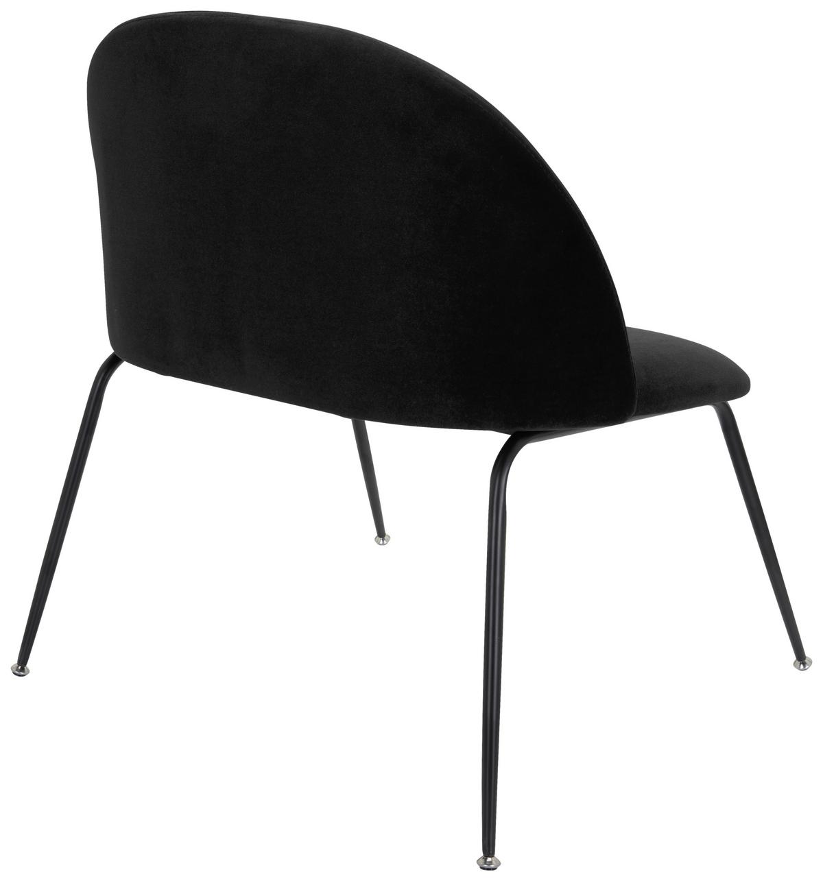 Besucherstuhl Velvo Samt Schwarz Bis 120 Kg - Schwarz, Basics, Textil/Metall (72/80/65cm) - MID.YOU