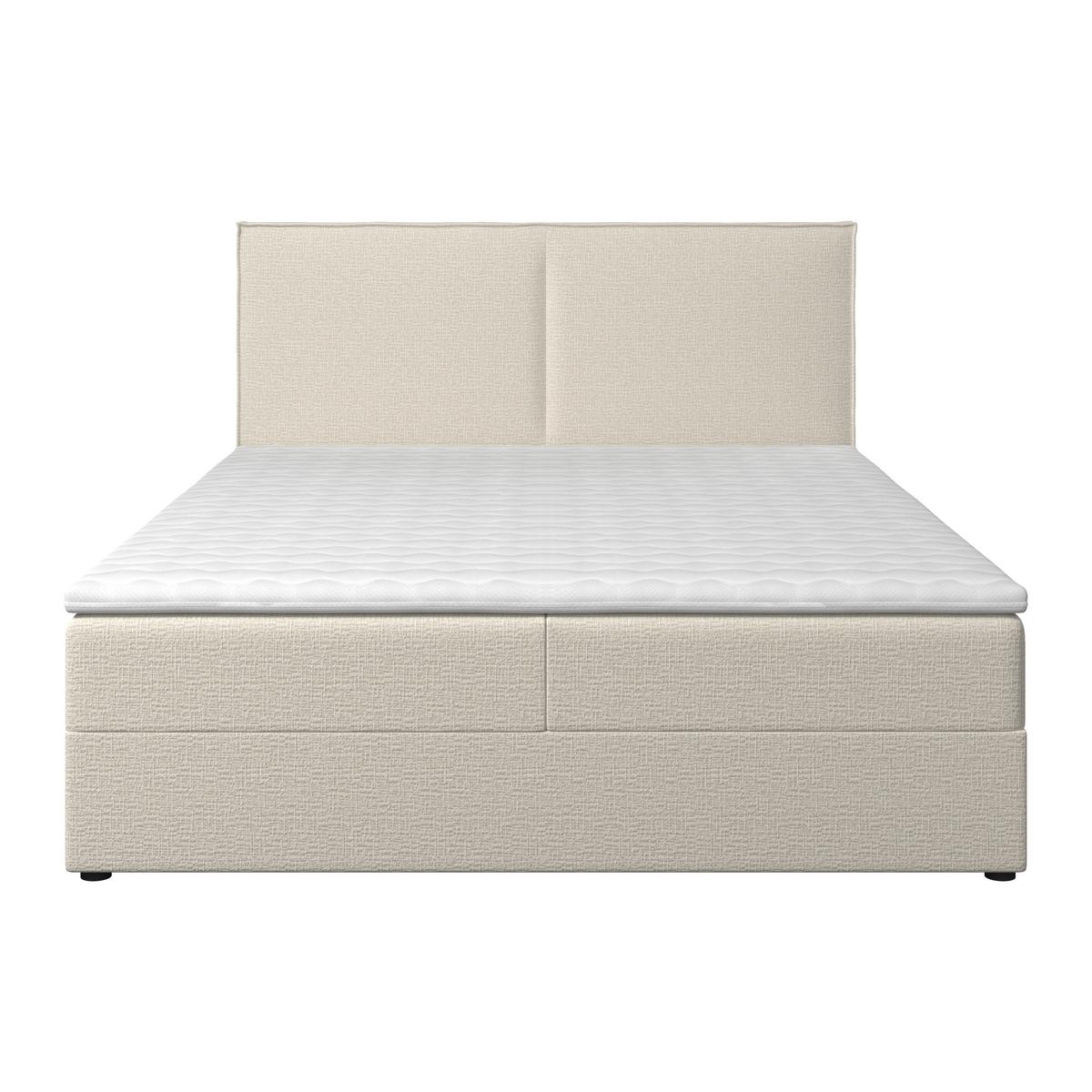 Boxspringová postel IMOLA 180x200, krémová - černá/krémová, Moderní, dřevo/textil (160/200cm) - Bessagi Home