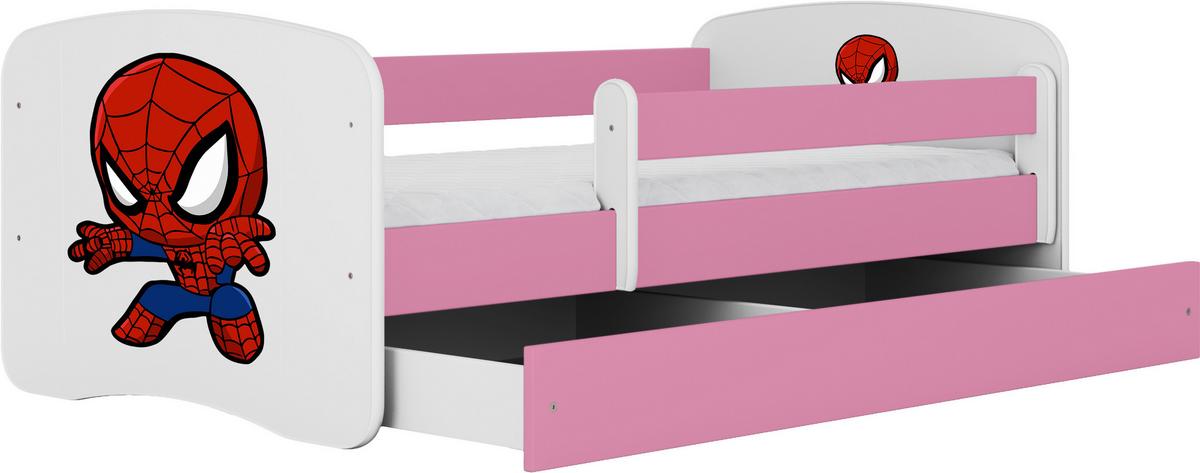Kinder-/Juniorbett Babydreams Weiß/Pink B: 80cm - Pink/Birkefarben, MODERN, Holz/Holzwerkstoff (80/160cm) - MID.YOU