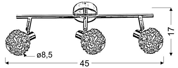 Strahler 93-13668 Collar - Chromfarben/Transparent, KONVENTIONELL, Glas/Metall (45/8.5/17cm)