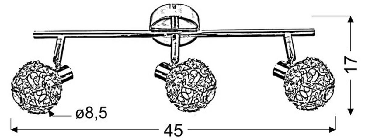 Strahler 93-13668 Collar - Chromfarben/Transparent, KONVENTIONELL, Glas/Metall (45/8.5/17cm)