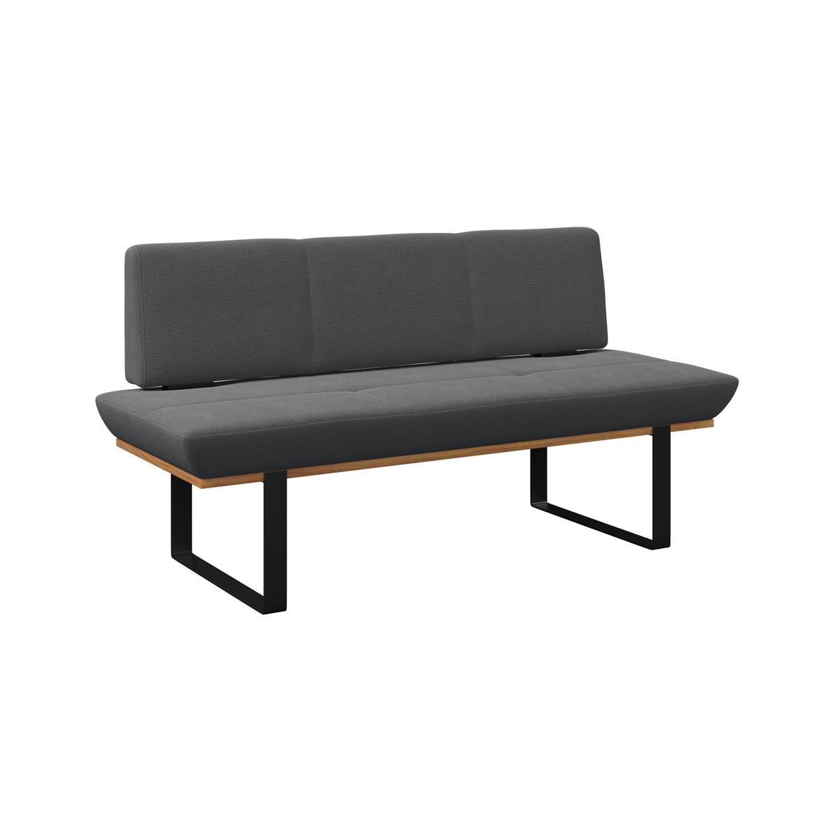 Sitzbank Tristan Webstoff schwarz, B: 170cm - Schwarz, MODERN, Holz/Textil (170/48/90cm) - James Wood