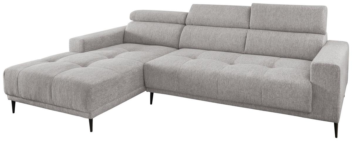 Ecksofa Interna, Grau S: 188x276 Cm - Schwarz/Grau, KONVENTIONELL, Textil (188/276cm) - Livetastic