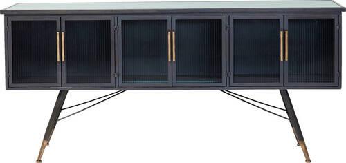 Sideboard La Gomera - Anthrazit/Messingfarben, Trend, Glas/Holzwerkstoff (180/85/38cm) - Kare-Design