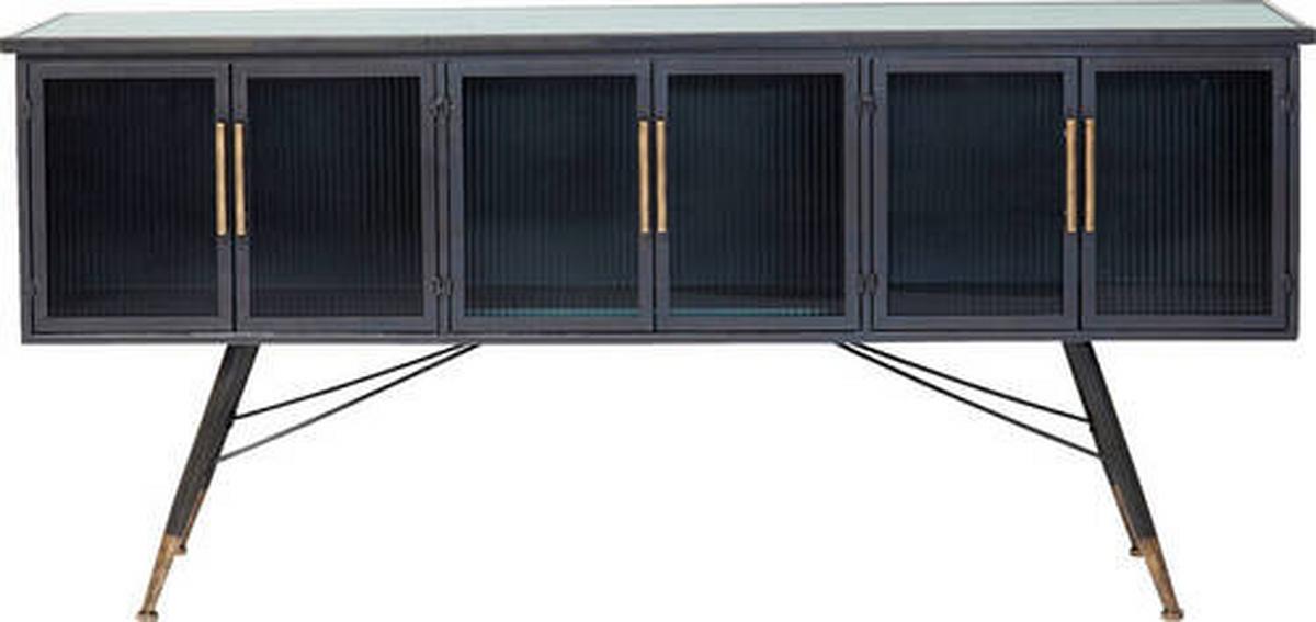 Sideboard La Gomera - Anthrazit/Messingfarben, Trend, Glas/Holzwerkstoff (180/85/38cm) - Kare-Design