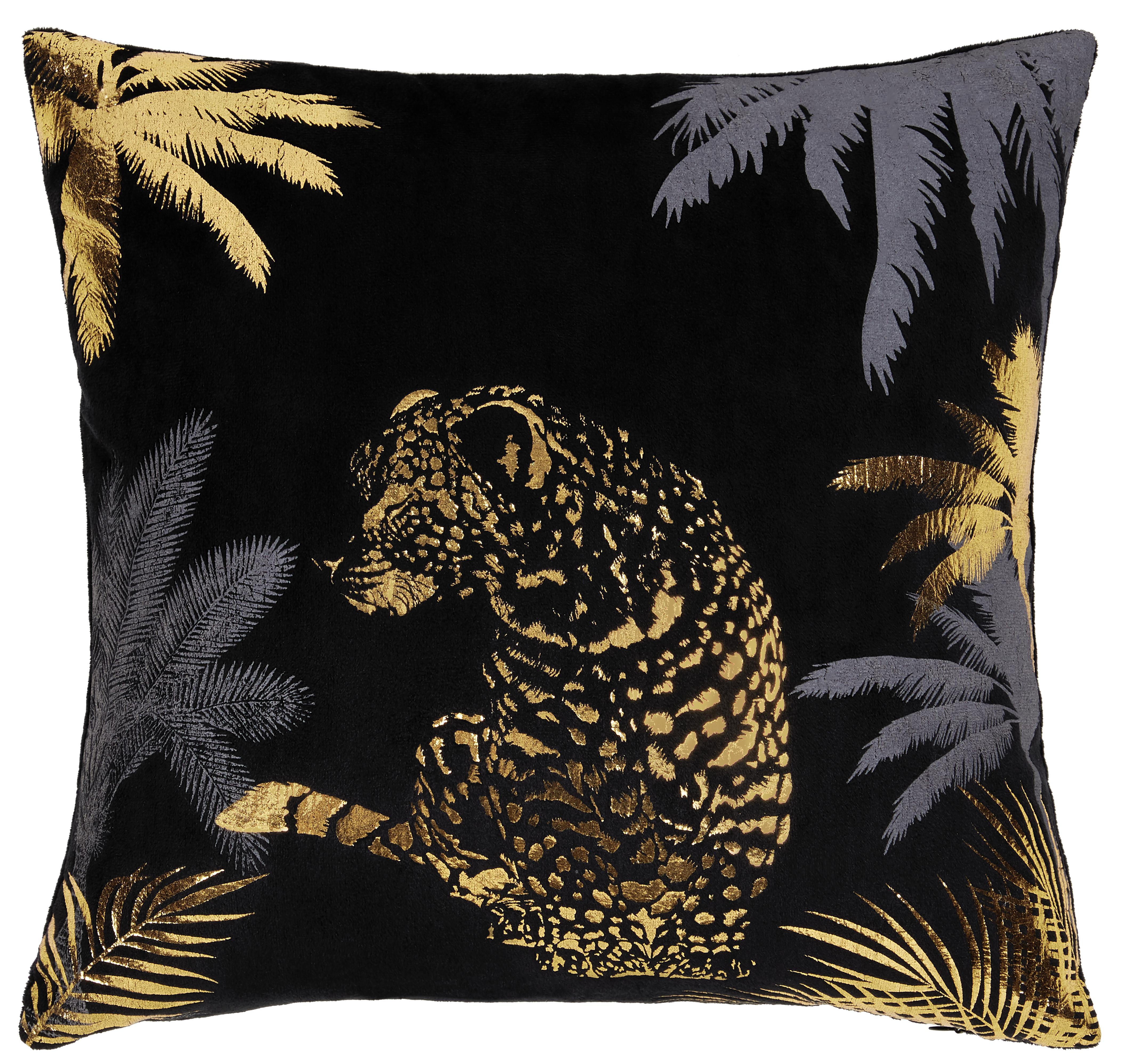 Zierkissen Adomma - Goldfarben/Schwarz, Textil (40/40cm)