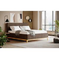 Polsterbett mit Bettkasten Jupiter 180x200 cm Taupe - Taupe/Eichefarben, MODERN, Holz/Holzwerkstoff (180/200cm) - MID.YOU
