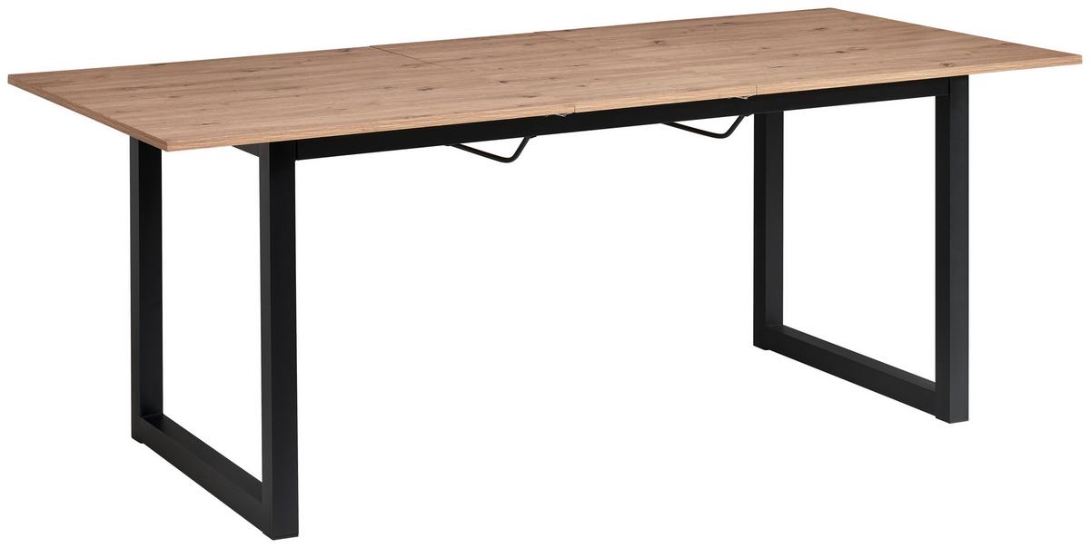 Ausziehtisch Dean 160 Az 160-200x76x90 Cm Eiche - Schwarz/Eiche Artisan, KONVENTIONELL, Holzwerkstoff/Metall (160-200/90/76cm) - MID.YOU