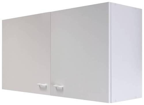 Küchenoberschrank Speed B: 100 cm Weiß 2 Drehtüren - Weiß, KONVENTIONELL, Holzwerkstoff (100/54,8/32cm)