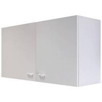 Küchenoberschrank Speed B: 100 cm Weiß 2 Drehtüren - Weiß, KONVENTIONELL, Holzwerkstoff (100/54,8/32cm)