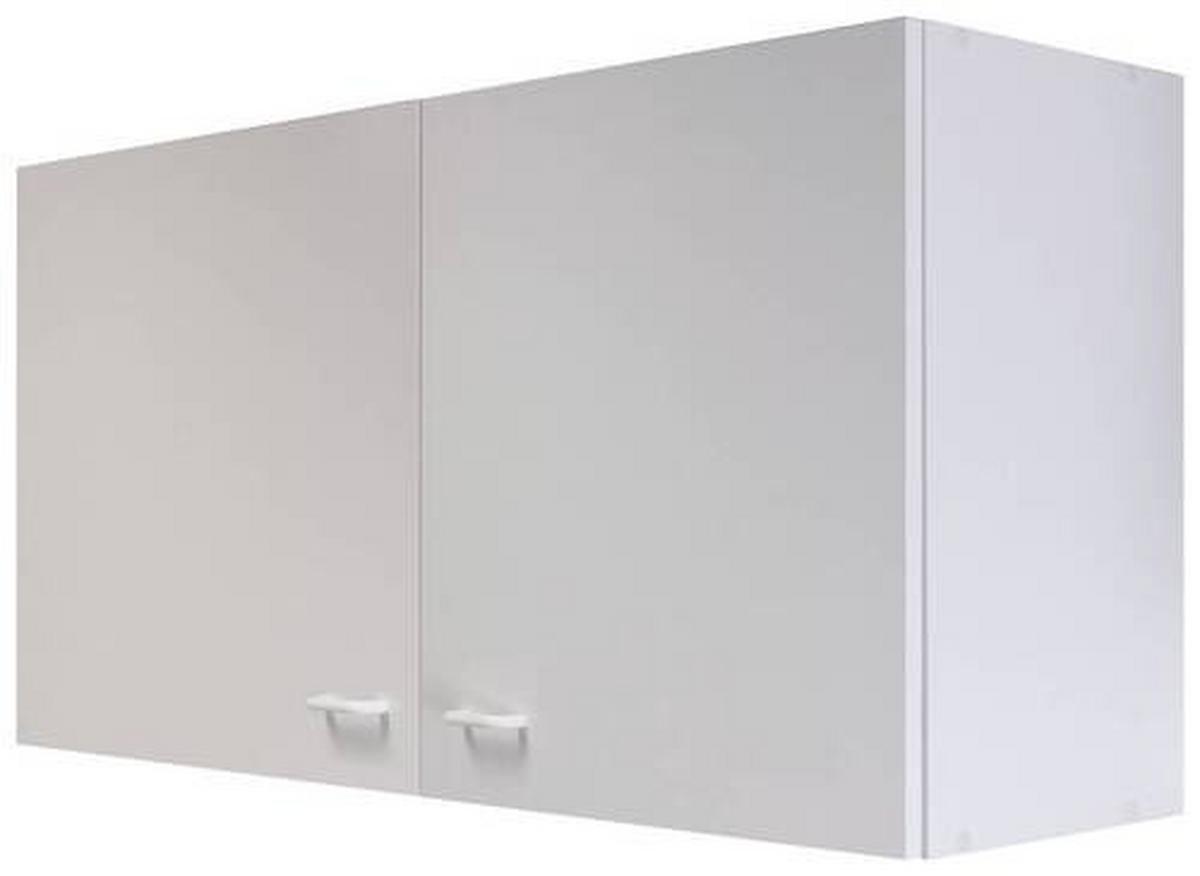 Küchenoberschrank Speed B: 100 cm Weiß 2 Drehtüren - Weiß, KONVENTIONELL, Holzwerkstoff (100/54,8/32cm)