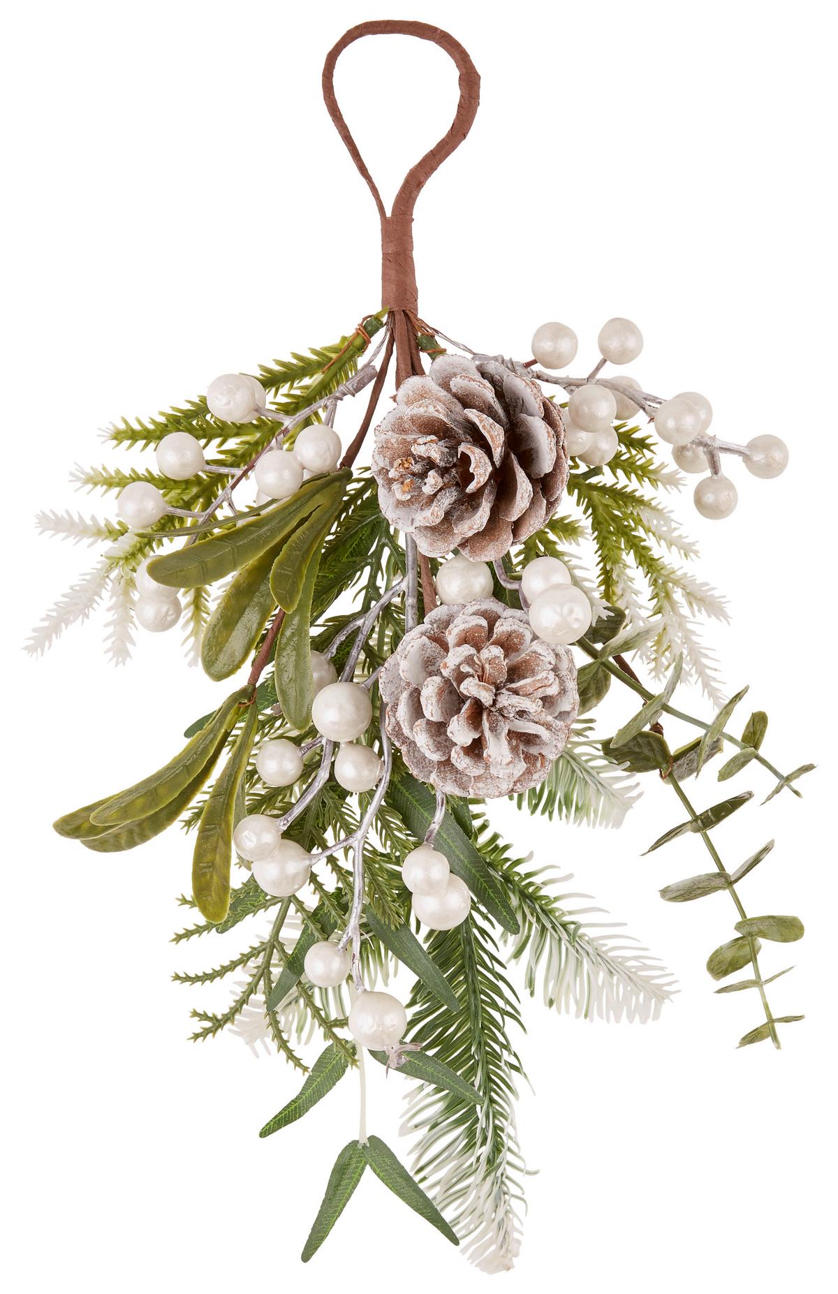 Girland Montana - barna/fehér, Konventionell, műanyag/természetes anyagok (33/18/8cm) - Luca Bessoni