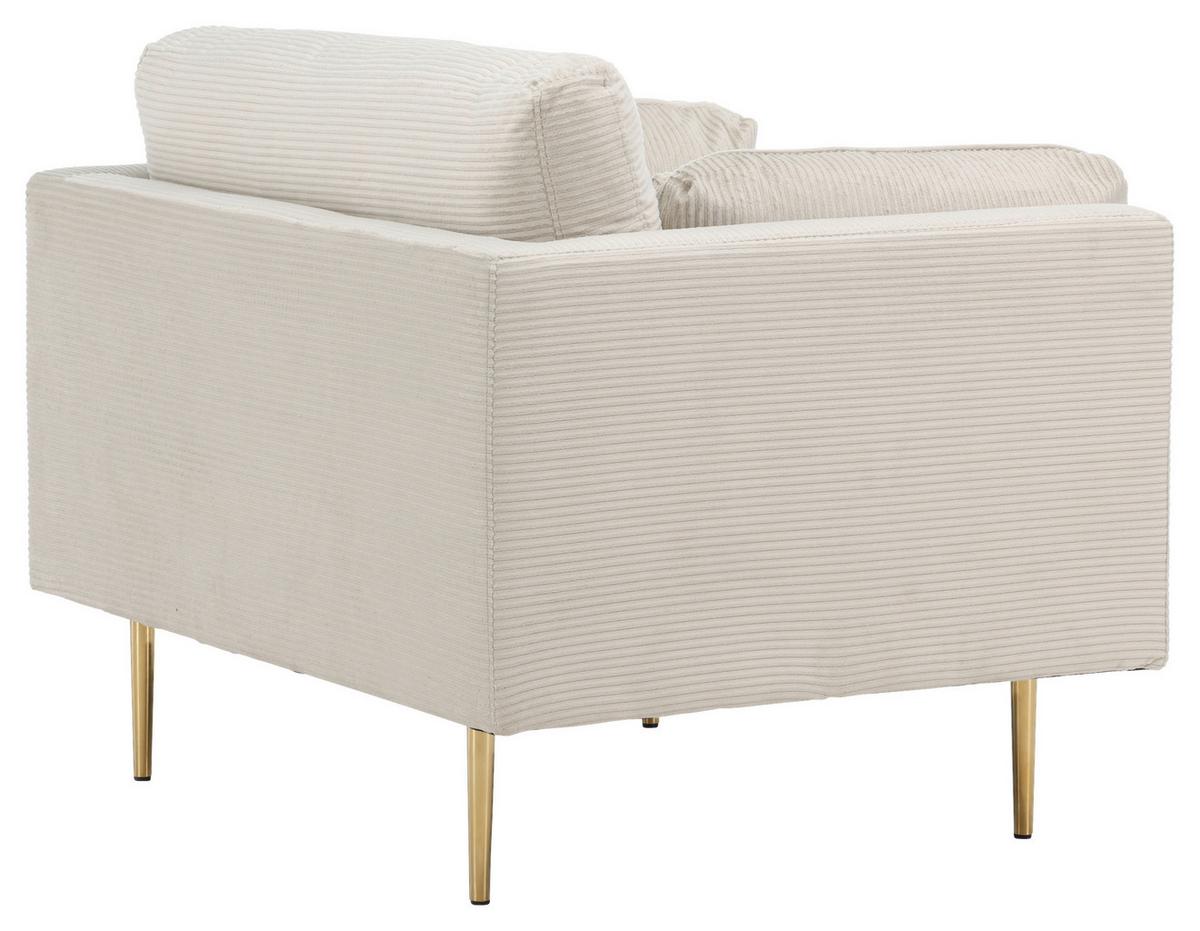 Sessel Boom - Beige/Goldfarben, Design, Textil/Metall (110/84/86cm) - Livetastic