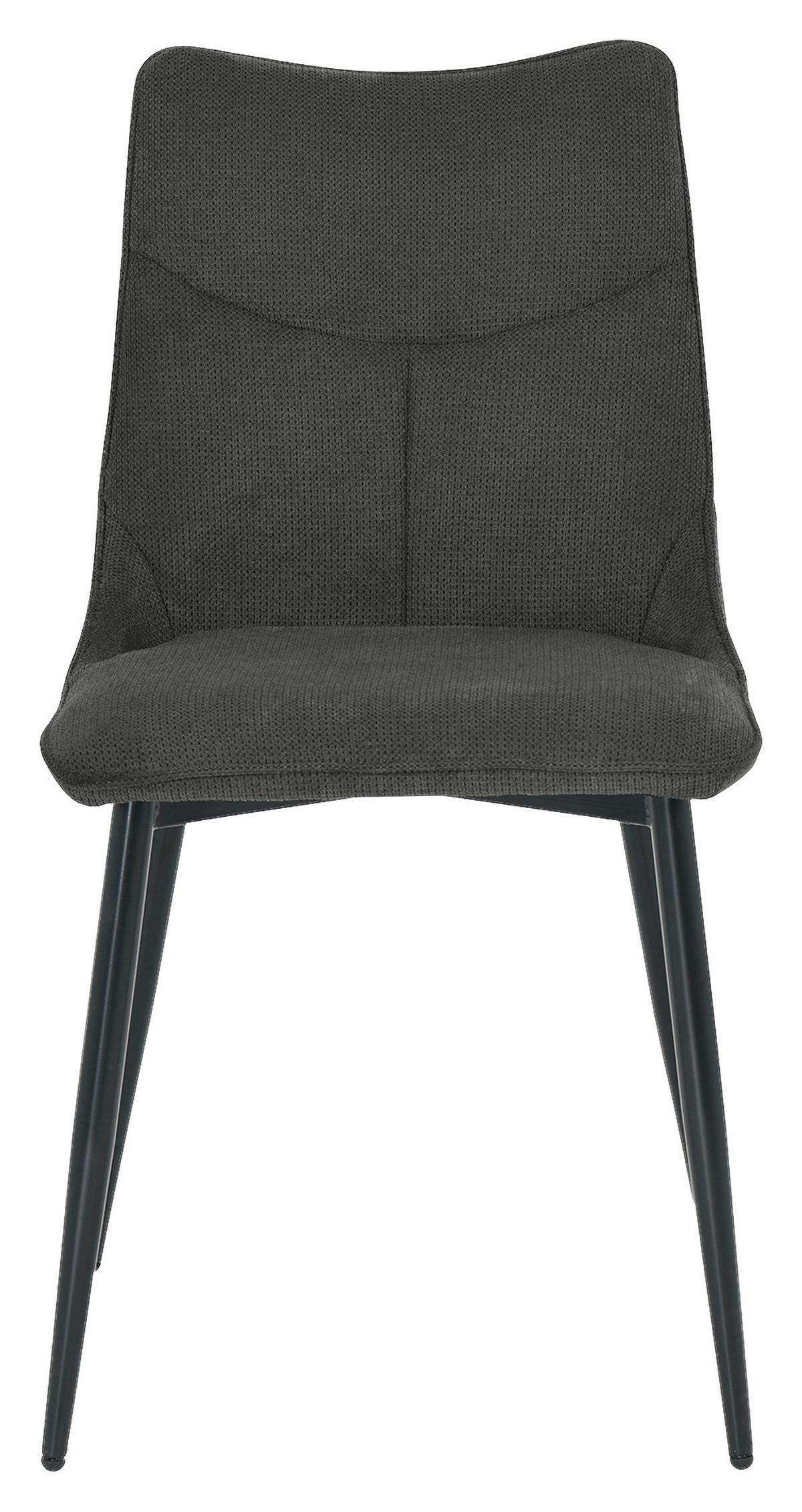 Esszimmerstuhl Carlo Anthrazit, Schwarz 2er Set - Anthrazit/Schwarz, Design, Textil/Metall (59/88/47cm) - MID.YOU