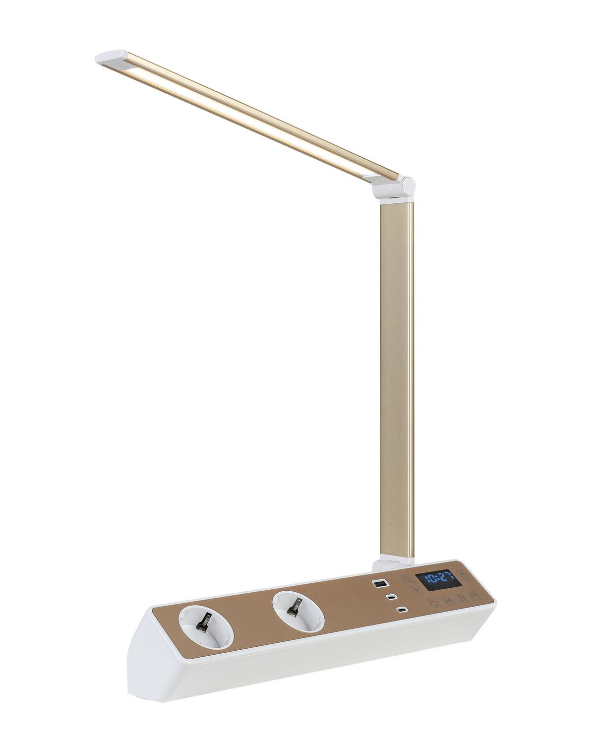 LED LAMPA NA PSACÍ STŮL MULTI - bílá/barva růžového zlata, Moderní, kov/plast (33/10,5/37-66cm) - Mömax