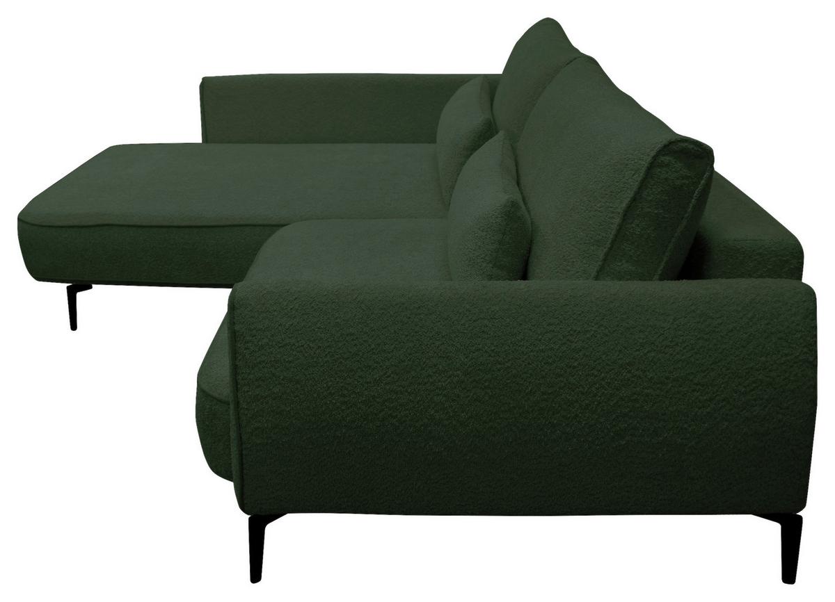 Ecksofa Abriamo Dunkelgrün 204x273 cm - Dunkelgrün/Creme, Design, Textil (204/273cm) - MID.YOU
