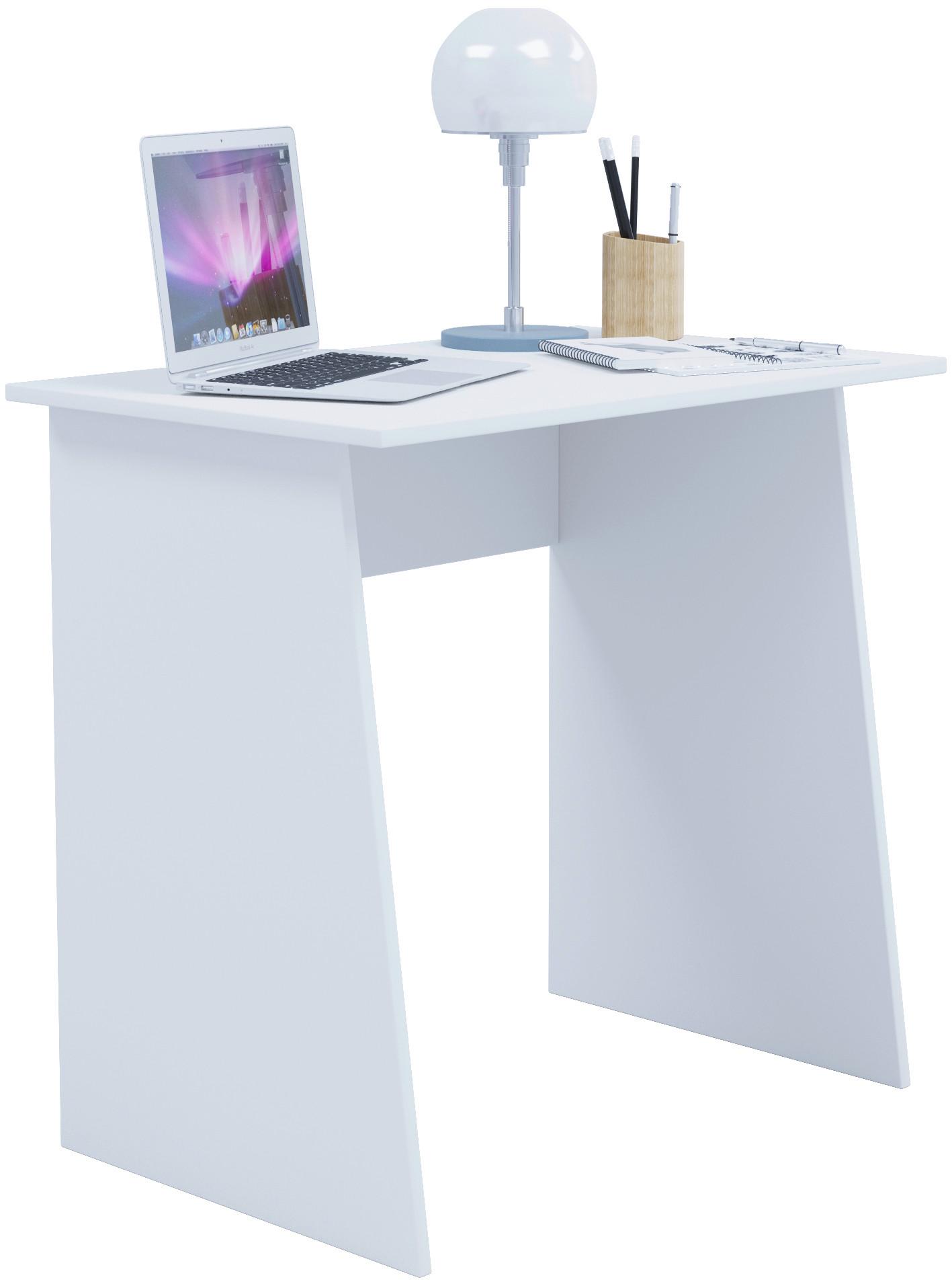 Schreibtisch B 80cm H 74cm Masola Mini, Weiß - Weiß, Basics, Holzwerkstoff (80/50/74cm) - MID.YOU