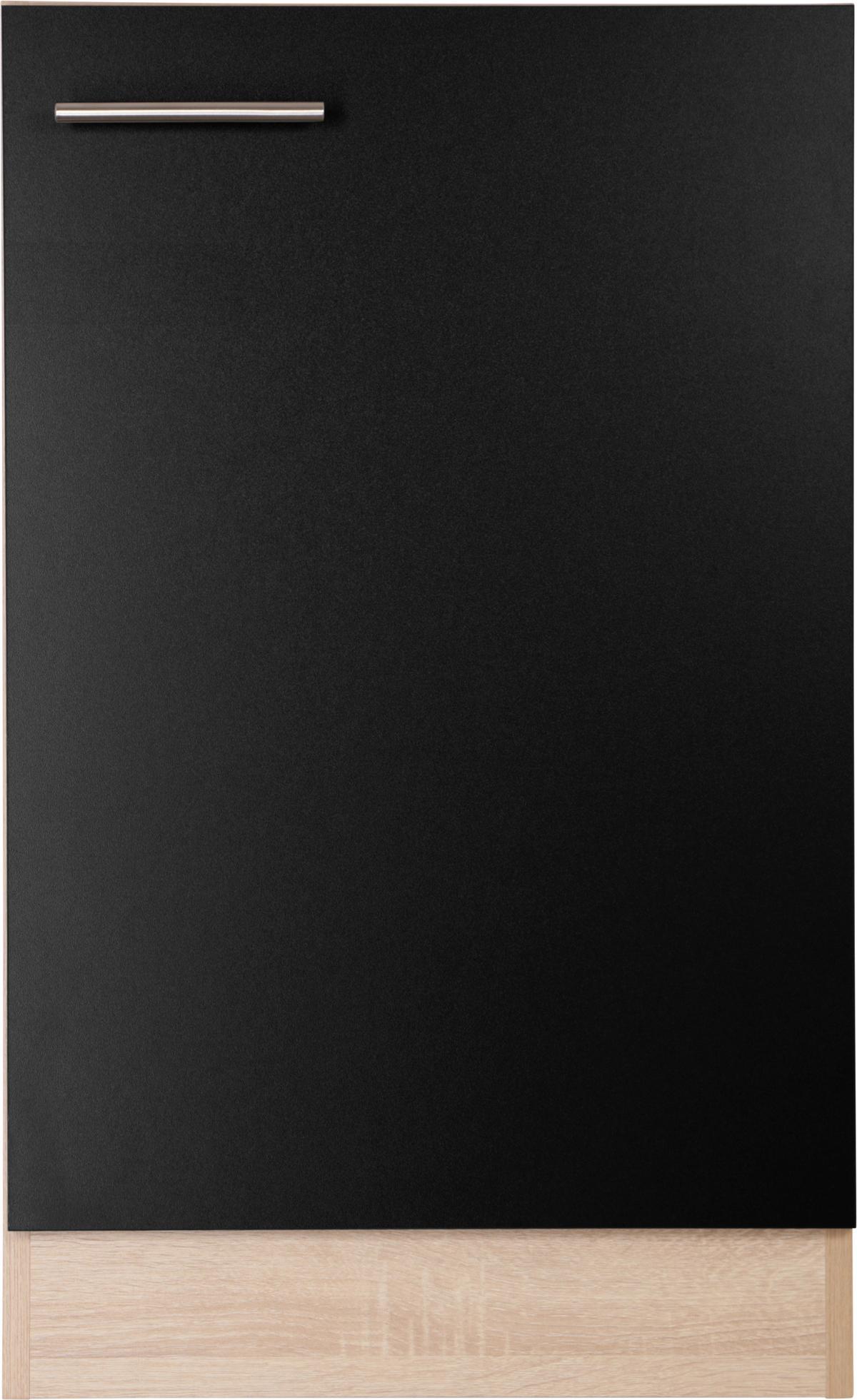 Spülenunterschrank Merle Schwarz, Eiche Dekor B: 50 cm - Eichefarben/Schwarz, Basics, Holzwerkstoff (50/84,8/60cm) - Respekta