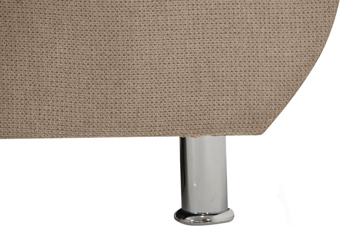 Rohová sedačka ERICE, levá, šedohnědá - barvy chromu/šedohnědá, Design, textil/plast (198/312cm)