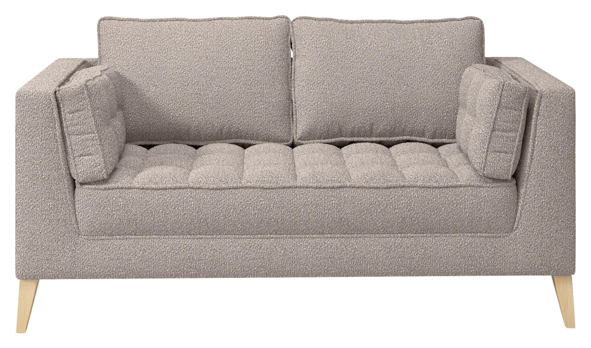Dvoumístná pohovka DOTI, šedohnědá - přírodní barvy/šedohnědá, Design, kompozitní dřevo/textil (110/95/85cm) - MID.YOU
