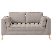 Dvoumístná pohovka DOTI, šedohnědá - přírodní barvy/šedohnědá, Design, kompozitní dřevo/textil (110/95/85cm) - MID.YOU