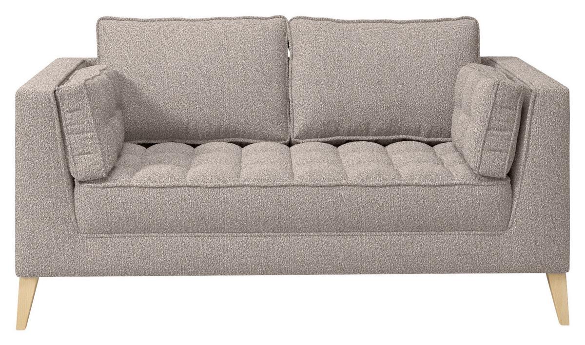 Dvoumístná pohovka DOTI, šedohnědá - přírodní barvy/šedohnědá, Design, kompozitní dřevo/textil (110/95/85cm) - MID.YOU