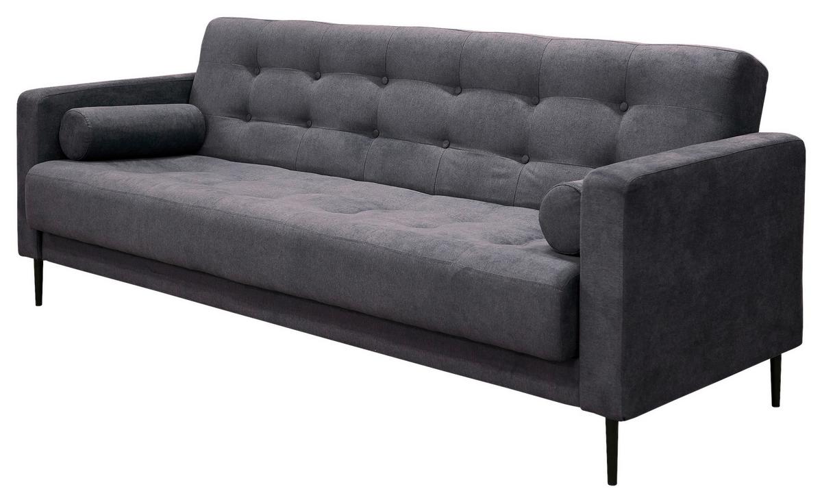 Schlafsofa Seattle Dunkelgrau B: 223cm - Dunkelgrau/Schwarz, Design, Textil (223/89/86cm) - P & B
