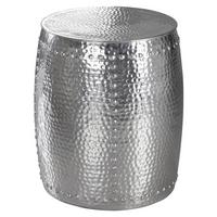 Beistelltisch Orientalisch Rund Pedro, Silberfarben - Silberfarben, LIFESTYLE, Metall (39/49cm) - MID.YOU