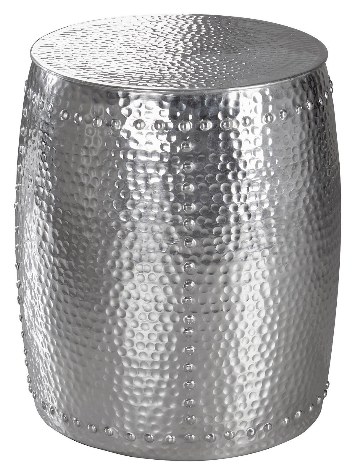 Beistelltisch Orientalisch Rund Pedro, Silberfarben - Silberfarben, LIFESTYLE, Metall (39/49cm) - MID.YOU