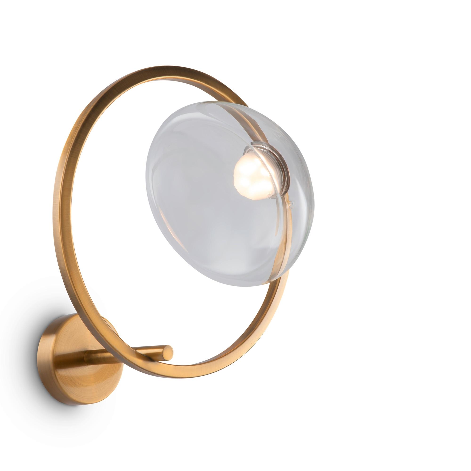 Wandleuchte Lunare - Transparent/Messingfarben, Trend, Glas/Metall (35/32/22cm) - MAYTONI
