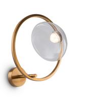 Wandleuchte Lunare - Transparent/Messingfarben, Trend, Glas/Metall (35/32/22cm) - MAYTONI